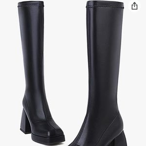 Platform knee high boots